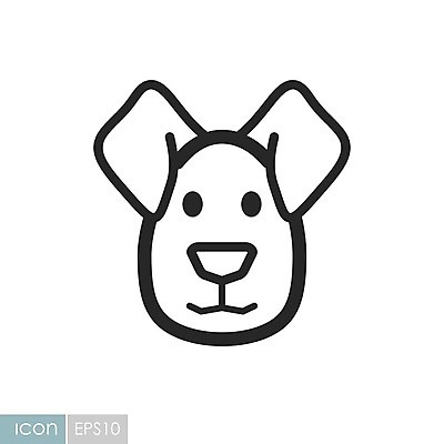 EPS 동물 얼굴 일러스트 사람없음 개 강아지 라인아트 해외202004 국내일러스트 해외일러스트 선 포유류 신체부위 반려동물 파일형식 벡터 이미지허브