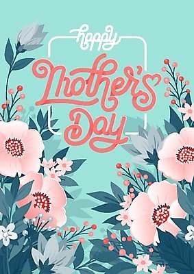 EPS 해외이미지 꽃 분홍색 백그라운드 일러스트 캘리그라피 사람없음 민트색 어머니의날 해외202004 해외일러스트 식물 기념일 컬러 미국문화 파일형식 벡터 이미지허브