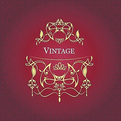 EPS 해외이미지 일러스트 사람없음 장식 빨간색 라벨 금색 빈티지 클래식 고급 해외202004 해외일러스트 컬러 컨셉 프레임 파일형식 벡터 이미지허브