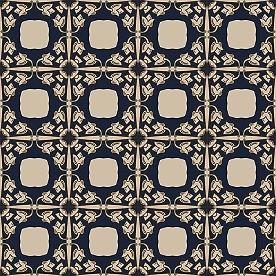 EPS 해외이미지 디자인 꽃 백그라운드 패턴 일러스트 벽지 추상 파란색 갈색 타일 복고 정사각형 해외202004 해외일러스트 도형 식물 컬러 무늬 파일형식 벡터 이미지허브