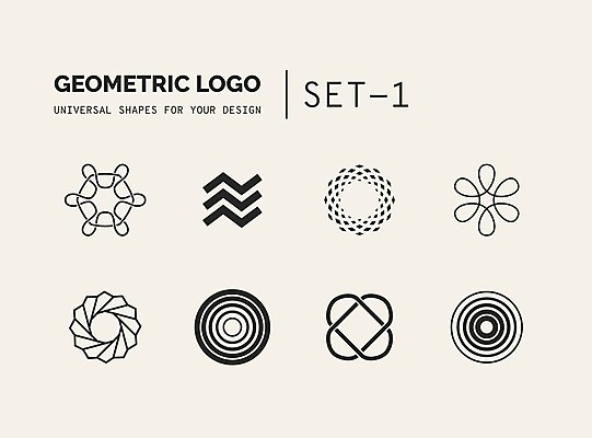 EPS 해외이미지 문양 디자인 선 일러스트 추상 사람없음 세트 원형 심볼 라인아트 심플 지그재그 지오메트릭 해외202004 해외일러스트 도형 무늬 파일형식 벡터 이미지허브