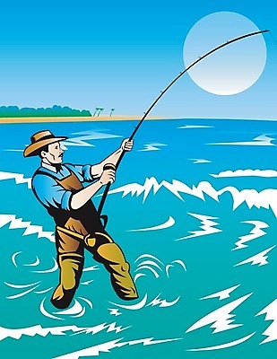 EPS 해외이미지 남자 선 섬 일러스트 낚시 달 서핑 복고 낚시꾼 얼레 해외202004 해외일러스트 자연요소 레저 사람 수상스포츠 파일형식 벡터 이미지허브