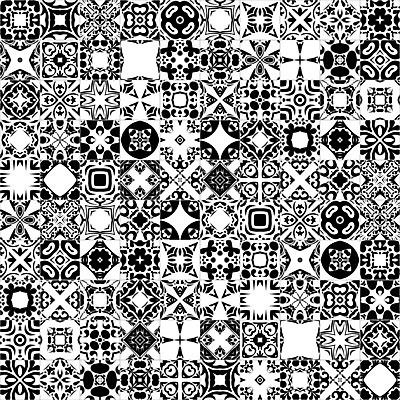 EPS 해외이미지 전통 디자인 패턴 일러스트 벽지 추상 장식 검은색 흰색 포르투갈 타일 묘사 정사각형 모자이크 스페인어 아라베스크 엘리먼트 튀니지 해외202004 해외일러스트 도형 유럽 컬러 무늬 아프리카 파일형식 벡터 이미지허브