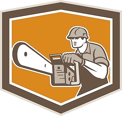 EPS 해외이미지 남자 농업 일러스트 노동자 그래픽 작업 수술 원예 복고 방패 벌목 전기톱 해외202004 해외일러스트 직업 산업 사람 취미 톱 파일형식 벡터 공구 도구 이미지허브