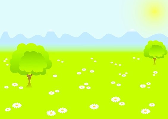 EPS 해외이미지 나무 계절 꽃 백그라운드 일러스트 자연 하늘 추상 산 풍경 초록색 여름 파란색 태양 봄 만화 데이지 생태학 해외202004 해외일러스트 자연요소 식물 교육 컬러 무늬 생태계 파일형식 벡터 이미지허브
