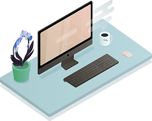 EPS 해외이미지 디자인 컨셉 일러스트 비즈니스 모바일 컴퓨터 사무실 3D 디지털 스크린 모니터 장비 키보드 플랫 고립 해외202004 해외일러스트 전자제품 디지털합성 파일형식 벡터 이미지허브