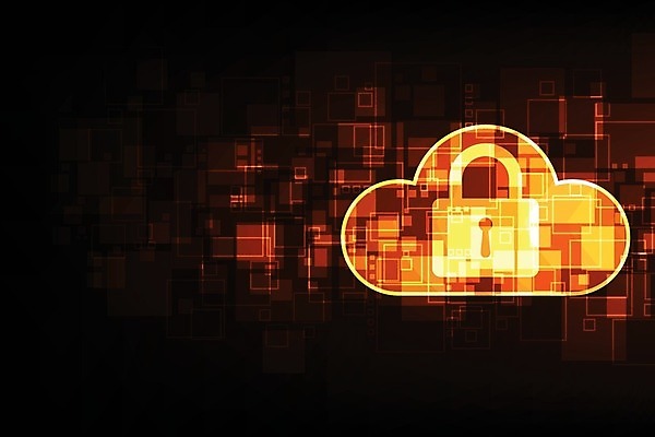 EPS 해외이미지 디자인 일러스트 추상 자물쇠 사람없음 그래픽 디지털 주황색 클라우드서비스 해외202004 해외일러스트 컬러 무늬 서비스 파일형식 벡터 이미지허브