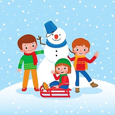 EPS 해외이미지 백인 행복 백그라운드 겨울 일러스트 눈사람 함께함 소년 야외 해외202004 해외일러스트 서양인 계절 남자 감정 어린이 컨셉 파일형식 벡터 이미지허브