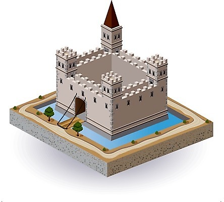 EPS 해외이미지 나무 벽 일러스트 건축양식 주택 미술 풍경 건물 물 문 탑 궁전 회색 바위 성 중세 역사 대문 고립 옛날 해외202004 해외일러스트 자연요소 식물 건축물 건축 컬러 고건축 문화예술 돌_바위 파일형식 벡터 이미지허브