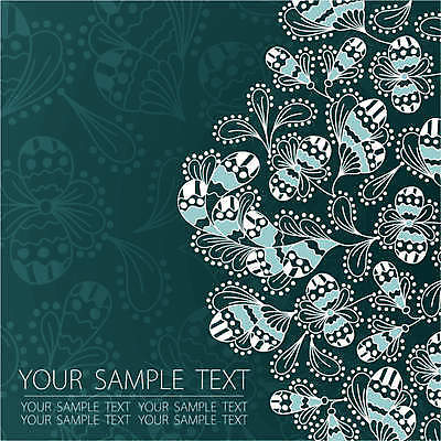 EPS 해외이미지 꽃 백그라운드 라인일러스트 일러스트 타이포그라피 사람없음 빈티지 청록색 해외202004 해외일러스트 식물 문자 컬러 컨셉 파일형식 벡터 이미지허브