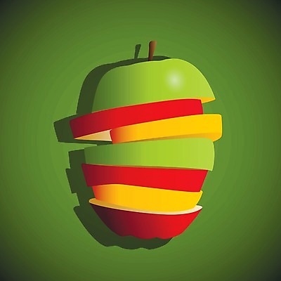 EPS 해외이미지 음식 조각 백그라운드 컨셉 오렌지 과일 일러스트 빨간색 초록색 신선 사과 심볼 해외202004 해외일러스트 컬러 파일형식 벡터 이미지허브