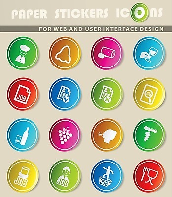 EPS 해외이미지 직업 포크 스티커 일러스트 유리 포도 노동자 와인 마개 심볼 와인오프너 해외202004 해외일러스트 식기 과일 재질 주류 뚜껑 병따개 파일형식 벡터 이미지허브