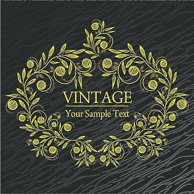 EPS 해외이미지 백그라운드 잎 라인일러스트 일러스트 프레임 타이포그라피 사람없음 노란색 검은색 빈티지 잎줄기 해외202004 해외일러스트 식물 문자 줄기 컬러 컨셉 파일형식 벡터 이미지허브