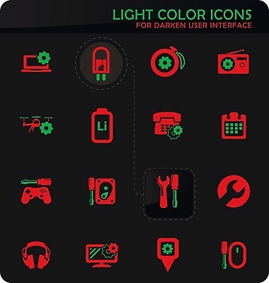 EPS 해외이미지 일러스트 노트북 모니터 헤드폰 달력 스패너 수리 쥐 심볼 라디오 커서 교체 초시계 주도 해외202004 해외일러스트 시계 음향기기 전자제품 컴퓨터 공구 예절 설치류 파일형식 벡터 이미지허브