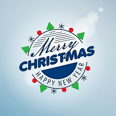 EPS 해외이미지 디자인 백그라운드 크리스마스 일러스트 프레임 타이포그라피 사람없음 파란색 축하 해피뉴이어 레터링 해외202004 해외일러스트 문자 기념일 컬러 컨셉 새해인사 파일형식 벡터 이미지허브