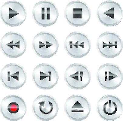 EPS 해외이미지 디자인 음악 인터넷 일러스트 놀이 빛 세트 금속 검은색 웹 회색 원형 MP3 플라스틱 수집 심볼 사인 전자 오디오 광택 클릭 스위치 네비게이션 일시정지 동영상 멀티미디어 DVD 그만 되감기 인터페이스 제어 플레이어 스타일 해외202004 해외일러스트 도형 컬러 재질 문화예술 전자제품 파일형식 벡터 이미지허브