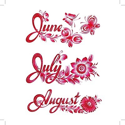 EPS 해외이미지 디자인 꽃 백그라운드 잎 일러스트 조류 수채화 미술 사람없음 단어 세트 6월 손그림 8월 7월 해외202004 해외일러스트 식물 동물 문자 문화예술 날짜 파일형식 벡터 이미지허브