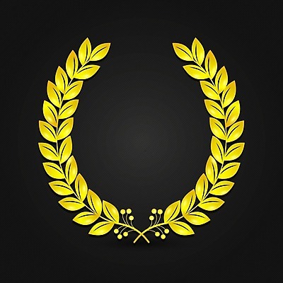 EPS 해외이미지 올림픽 일러스트 사람없음 노란색 원형프레임 월계관 해외202004 해외일러스트 스포츠 컬러 프레임 원형 파일형식 벡터 이미지허브