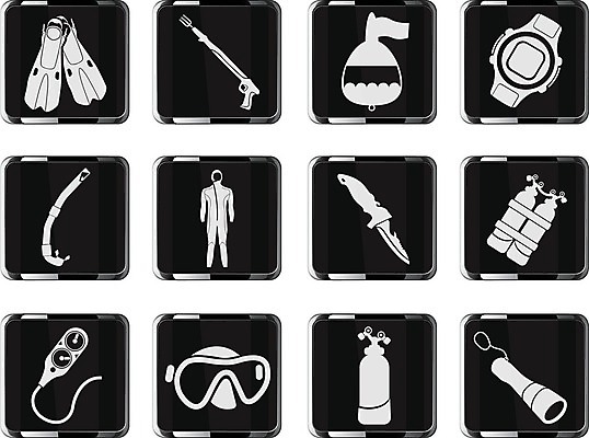 EPS 해외이미지 실루엣 일러스트 흑백 컴퓨터 상점 권총 칼 나침반 심볼 다이빙 심플 가스 부표 산소 해외202004 해외일러스트 촬영기법 전자제품 수영 총 원소 수중스포츠 파일형식 벡터 이미지허브