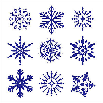 EPS 해외이미지 디자인 겨울 일러스트 눈꽃 사람없음 파란색 세트 눈송이 심볼 해외202004 해외일러스트 계절 컬러 눈_날씨 파일형식 벡터 이미지허브