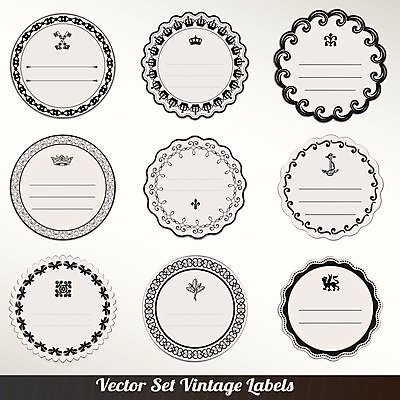 EPS 해외이미지 일러스트 프레임 사람없음 세트 라벨 빈티지 원형 클래식 고급 해외202004 해외일러스트 도형 컨셉 파일형식 벡터 이미지허브