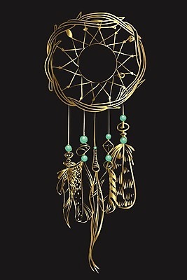 EPS 해외이미지 전통 일러스트 사람없음 장식 검은색 꿈 금색 달 구슬 깃털 부적 드림캐쳐 해외202004 해외일러스트 자연요소 컬러 파일형식 벡터 이미지허브