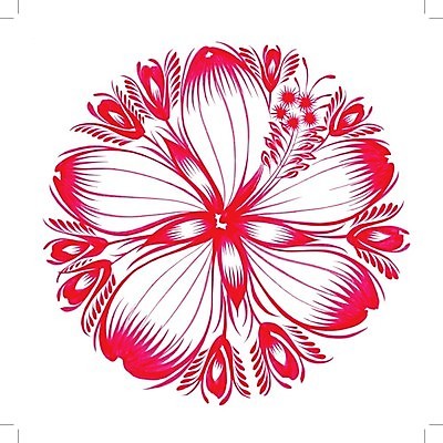 EPS 해외이미지 디자인 꽃 백그라운드 잎 일러스트 수채화 미술 사람없음 빨간색 원형 히비스커스 해외202004 해외일러스트 도형 식물 컬러 문화예술 파일형식 벡터 이미지허브