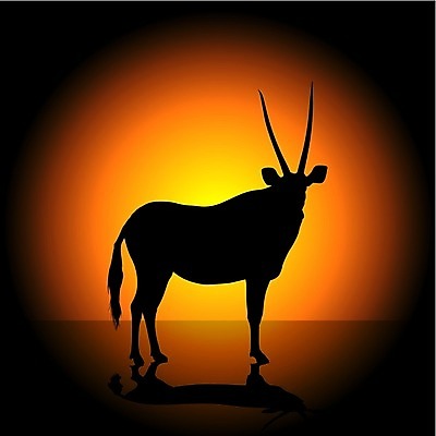 EPS 해외이미지 클립아트 동물 실루엣 야생동물 백그라운드 일러스트 포유류 아프리카 자연 뿔 그림자 서기 태양 황무지 사파리 영양 가젤 해외202004 해외일러스트 자연요소 나라 모션 촬영기법 생태계 파일형식 벡터 이미지허브