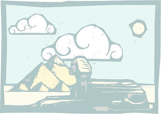 EPS 해외이미지 여행 일러스트 이집트 조각상 죽음 수수께끼 신화 스핑크스 목판화 상형문자 해외202004 해외일러스트 문자 아프리카 조형물 파일형식 벡터 이미지허브