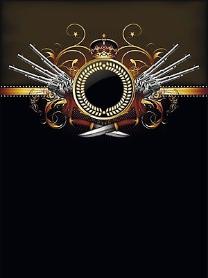 EPS 해외이미지 모양 디자인 배너 백그라운드 잎 곡선 일러스트 왕관 프레임 미술 그래픽 장식 라벨 총 화려 황금 칼 심볼 오브젝트 복고 방패 고립 옛날 해외202004 해외일러스트 식물 무기 선 컨셉 문화예술 파일형식 벡터 이미지허브