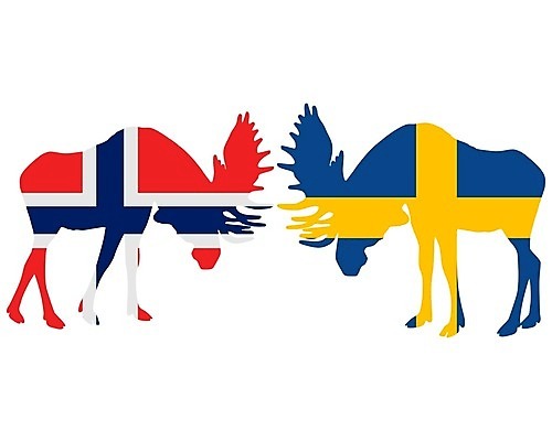 EPS 해외이미지 동물 배너 백그라운드 일러스트 뿔 스웨덴 노르웨이 빨간색 파란색 노란색 회색 흰색 깃발 뜨거움 바퀴자국 심볼 사인 황소 싸움 고립 전국 해외202004 해외일러스트 유럽 컬러 자국 모션 북유럽 소 파일형식 벡터 이미지허브