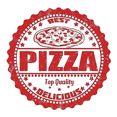 EPS 해외이미지 디자인 일러스트 피자 사람없음 빨간색 도장 라벨 요리사 심볼 피자집 해외202004 해외일러스트 직업 컬러 프레임 패스트푸드 서양음식 상점 파일형식 벡터 이미지허브