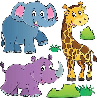 EPS 해외이미지 클립아트 식물 동물 행복 야생동물 일러스트 포유류 아프리카 자연 코끼리 미술 세트 그리기 수집 기린 그림 코뿔소 고립 동물상 테마 해외202004 해외일러스트 감정 나라 모션 문화예술 조형물 생태계 파일형식 벡터 이미지허브