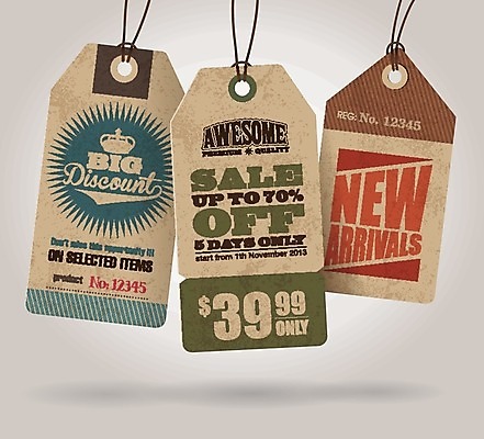 EPS 해외이미지 스티커 일러스트 사람없음 세트 갈색 꼬리표 라벨 세일 빈티지 해외202004 해외일러스트 컬러 컨셉 프레임 파일형식 벡터 이미지허브