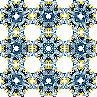 EPS 해외이미지 전통 디자인 패턴 일러스트 벽지 추상 장식 파란색 노란색 흰색 포르투갈 타일 묘사 정사각형 모자이크 스페인어 아라베스크 엘리먼트 튀니지 해외202004 해외일러스트 도형 유럽 컬러 무늬 아프리카 파일형식 벡터 이미지허브