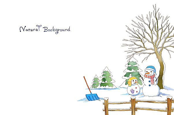 PSD 나무 계절 백그라운드 겨울 일러스트 자연 눈사람 사람없음 울타리 눈 분위기 삽 순수 겨울배경 국내일러스트 자연요소 식물 컨셉 날씨 담장 생태계 파일형식