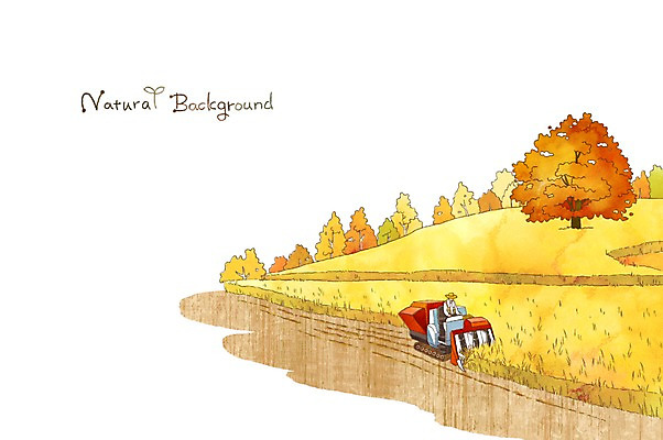 PSD 나무 계절 남자 백그라운드 일러스트 자연 한명 사람 성인 벼 가을 농촌 분위기 농기구 순수 가을배경 국내일러스트 식물 1 컨셉 농업 곡류 시골 생태계 파일형식 가을_계절