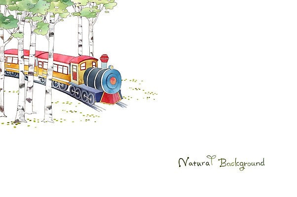 PSD 나무 식물 계절 백그라운드 일러스트 자연 사람없음 봄 기찻길 기차 분위기 순수 기차여행 철도의날 봄배경 국내일러스트 육상교통 여행 컨셉 대중교통 생태계 파일형식 법정기념일