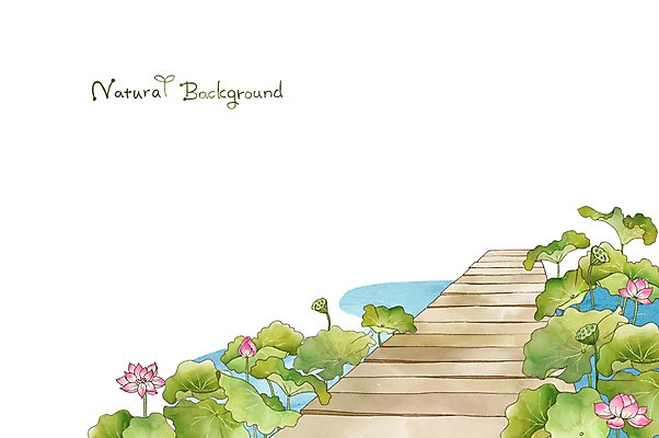 PSD 식물 계절 백그라운드 일러스트 자연 연꽃 사람없음 물 여름 분위기 순수 연잎 국내일러스트 자연요소 꽃 컨셉 잎 생태계 파일형식