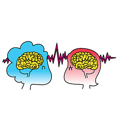 직업 캐릭터 여자 남자 스티커 일러스트 직업캐릭터 사람 상반신 성인 두명 연결 과학자 뇌 뇌파 성인만 일러캐릭터 AI파일 과학 학자 파일형식 벡터