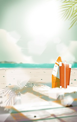 주간 PSD 나무 식물 계절 바다 백그라운드 일러스트 휴식 풍경 해변 사람없음 야외 여름 모래사장 야자수 캐리어 여행가방 자유 서핑보드 보드 시원함 국내일러스트 자연요소 스포츠 컨셉 가방 보드_스포츠 파일형식