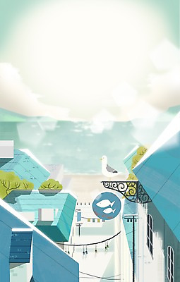 주간 PSD 나무 식물 계절 바다 여행 백그라운드 일러스트 갈매기 조류 리조트 휴식 풍경 사람없음 야외 건물 여름 마을 자유 시원함 국내일러스트 자연요소 동물 건축물 컨셉 파일형식