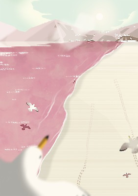 주간 PSD 계절 바다 백그라운드 일러스트 갈매기 조류 휴식 산 풍경 해변 사람없음 야외 여름 모래사장 자유 시원함 국내일러스트 자연요소 동물 컨셉 파일형식