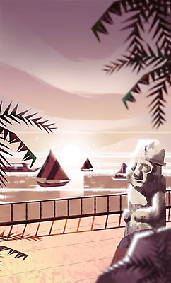 주간 PSD 나무 식물 계절 바다 백그라운드 요트 일러스트 휴식 풍경 사람없음 야외 여름 야자수 자유 시원함 돌하르방 국내일러스트 자연요소 컨셉 배_교통 파일형식