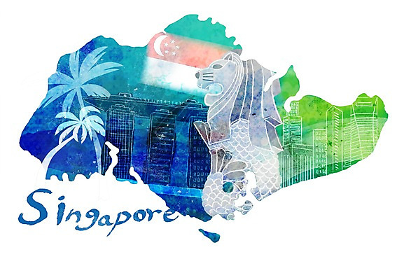 PSD 문자 손글씨 영어 나라 아시아 상징 캘리배경 지도 일러스트 캘리그라피 타이포그라피 글자캘리그라피 사람없음 단어 야자수 동상 국기 심볼 싱가폴 멀라이언타워 국내일러스트 나무 백그라운드 조형물 기념물 파일형식