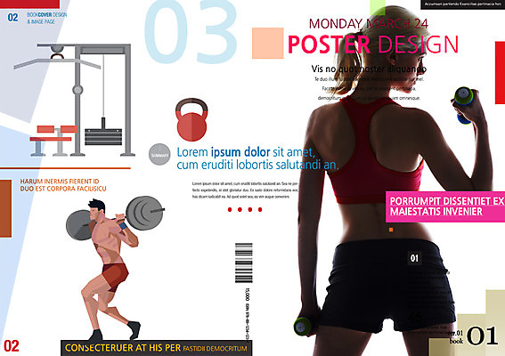PSD 서양인 외국인 템플릿 편집 표지디자인 북디자인 여자 표지 남자 포스터 리플렛 스포츠 북커버 사람 팜플렛 성인 두명 운동 헬스 아령 역기 성인만 이미지템플릿 건강 인종 파일형식