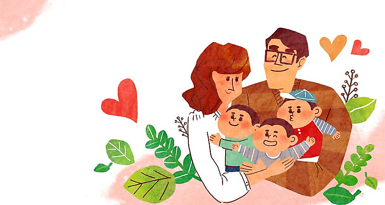PSD 식물 라이프스타일 여자 남자 행복 어린이 일러스트 가족 안기 엄마 나뭇잎 함께함 사람 소년 여러명 성인 하트 아빠 쌍둥이 형제 국내일러스트 모양 감정 다수 컨셉 잎 관계 모션 생활 파일형식