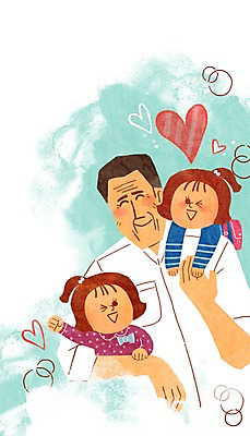 PSD 라이프스타일 여자 할아버지 노년 남자 행복 어린이 일러스트 가족 안기 함께함 사람 성인 세명 쌍둥이 자매 업기 국내일러스트 감정 컨셉 관계 모션 생활 파일형식