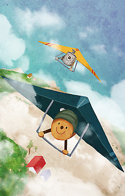 PSD 구름 화분 스포츠 백그라운드 일러스트 상상 하늘 주택 사람없음 연기 난로 행글라이더 깡통로봇 나무인형 국내일러스트 자연요소 인형 건물 난방기 로봇 파일형식