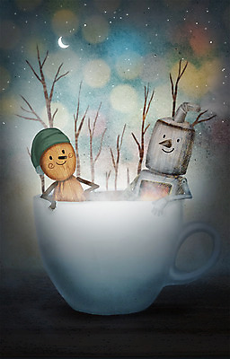 PSD 나무 별 화분 커피 백그라운드 일러스트 상상 밤하늘 사람없음 야외 온천 목욕 머그컵 달 날짜 연기 야간 난로 깡통로봇 나무인형 국내일러스트 자연요소 식물 음료 인형 하늘 컵 스파 청결 난방기 로봇 파일형식